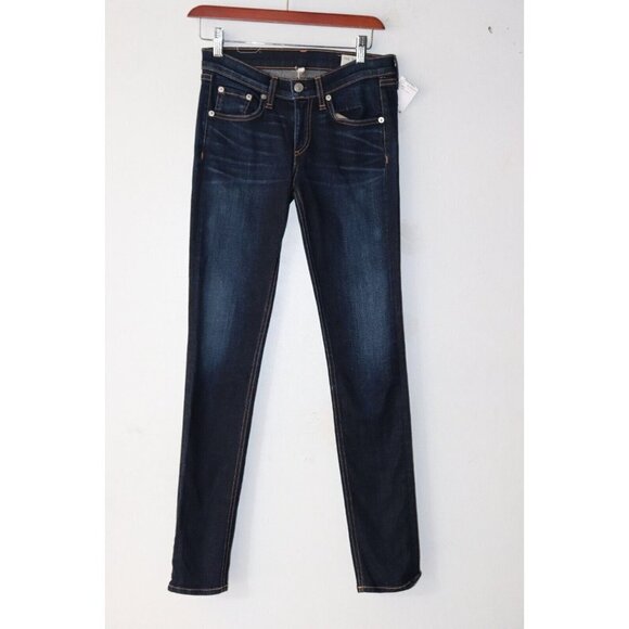 Rag & Bone Womens Size 25 XS Dark Blue Skinny Jeans Skinny Slim-Fit Pocket Denim - Picture 1 of 7